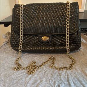 Authentic Vintage Bally Quilted Lambskin Leather Chain Shoulder Bag - Very Good